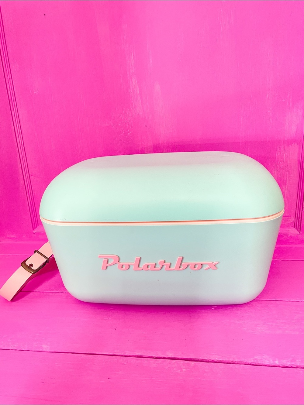 Polarbox Mint Cooler Bag with Pink Strap - Picture 3 of 4